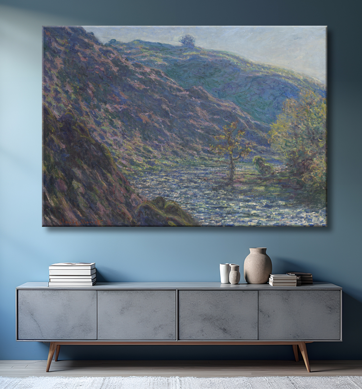Reproduction The Petite Creuse River de Claude Monet avec decor
