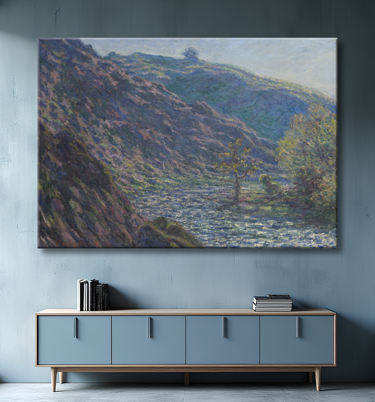 Reproduction The Petite Creuse River de Claude Monet avec decor