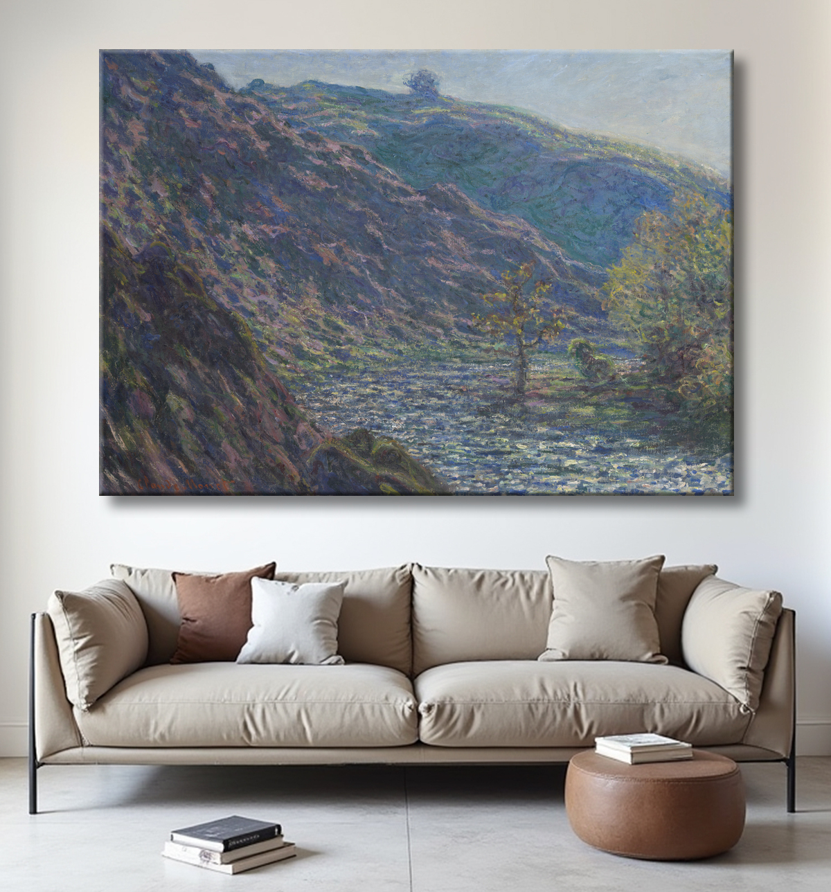 Reproduction The Petite Creuse River de Claude Monet avec decor