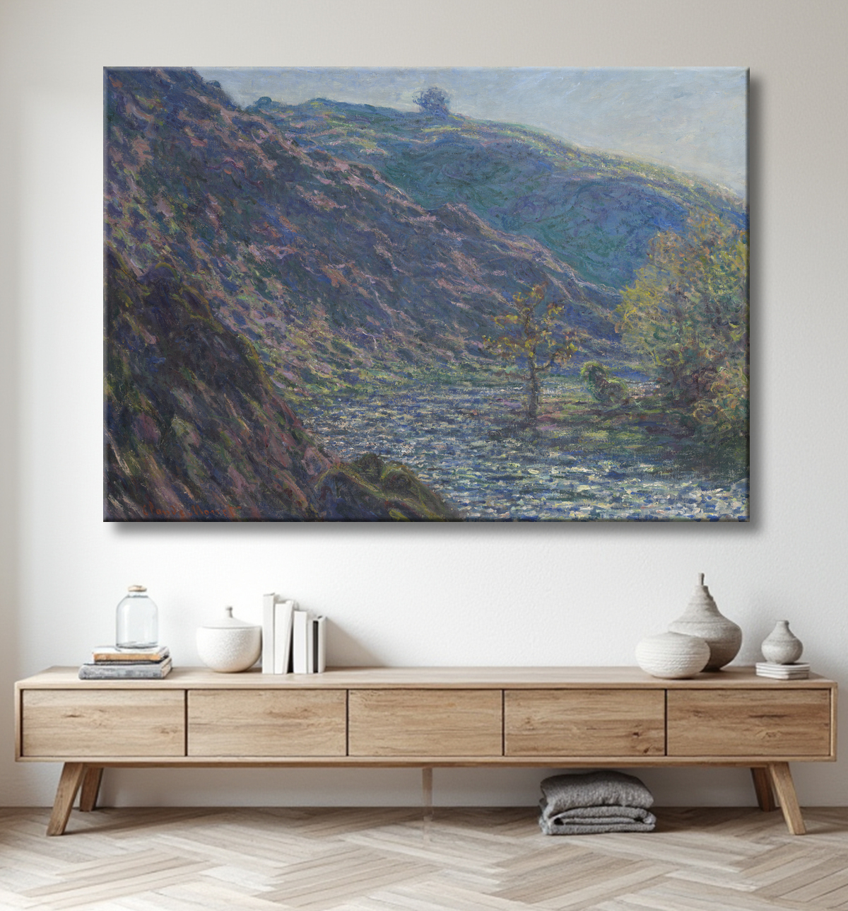 Reproduction The Petite Creuse River de Claude Monet avec decor