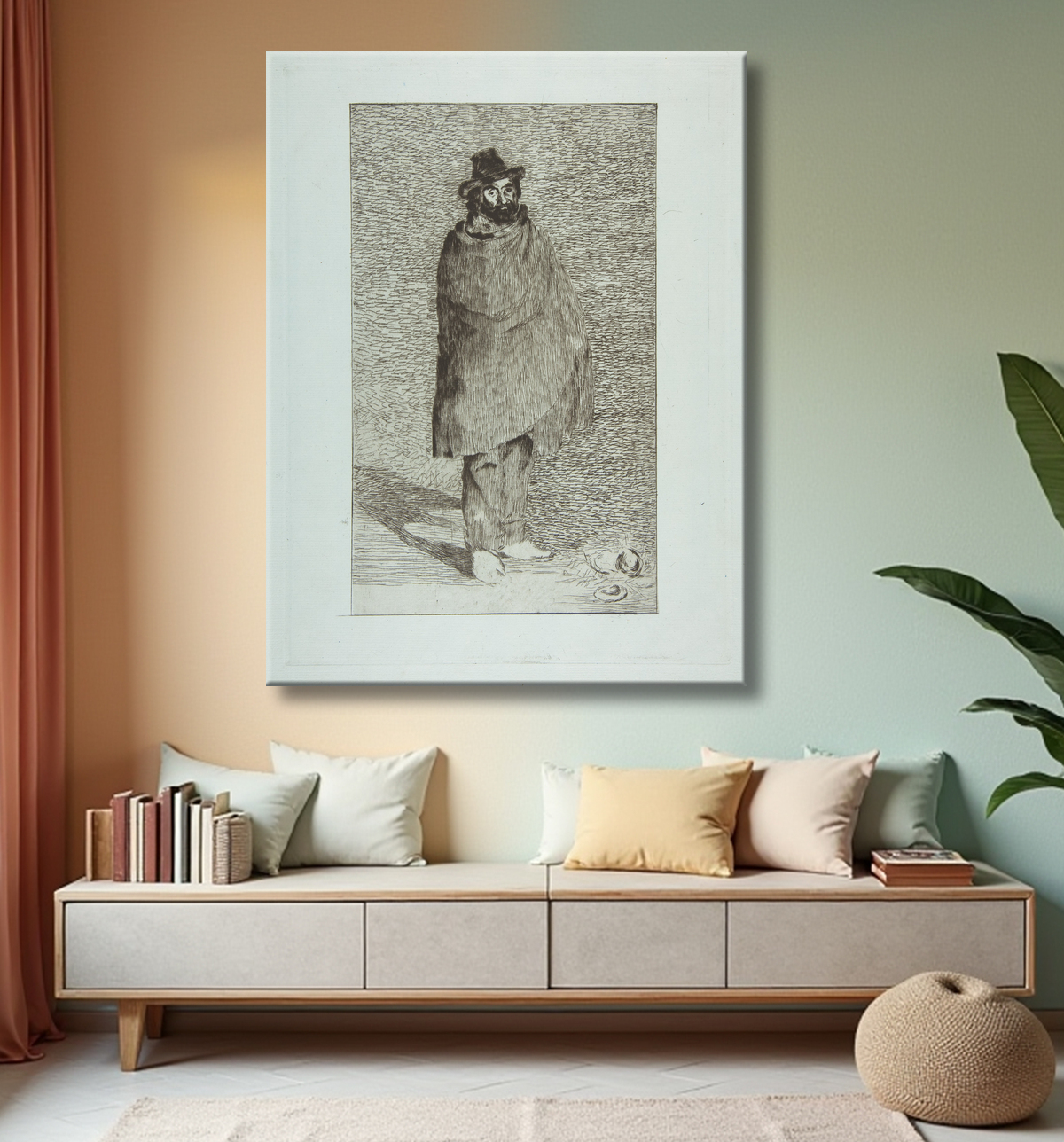 Reproduction The Philosopher (Le Philosophe) de Edouard Manet avec decor