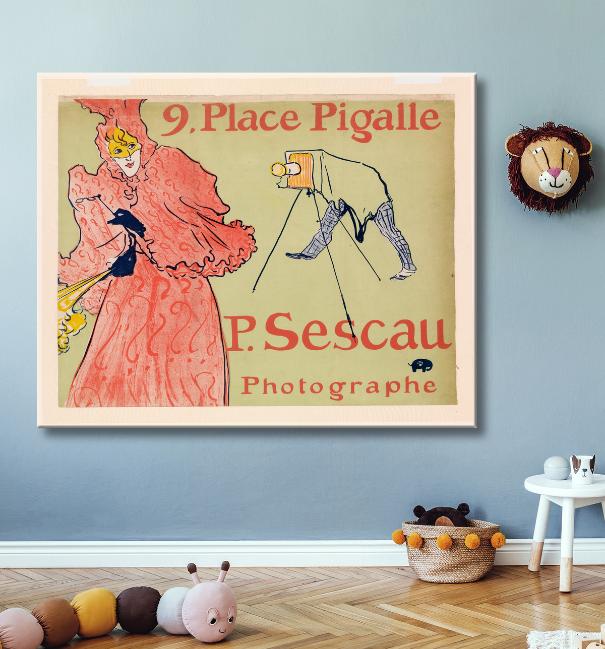 Reproduction The Photographer Sescau (Le Photographe Sescau) de Henri de Toulouse-Lautrec avec decor