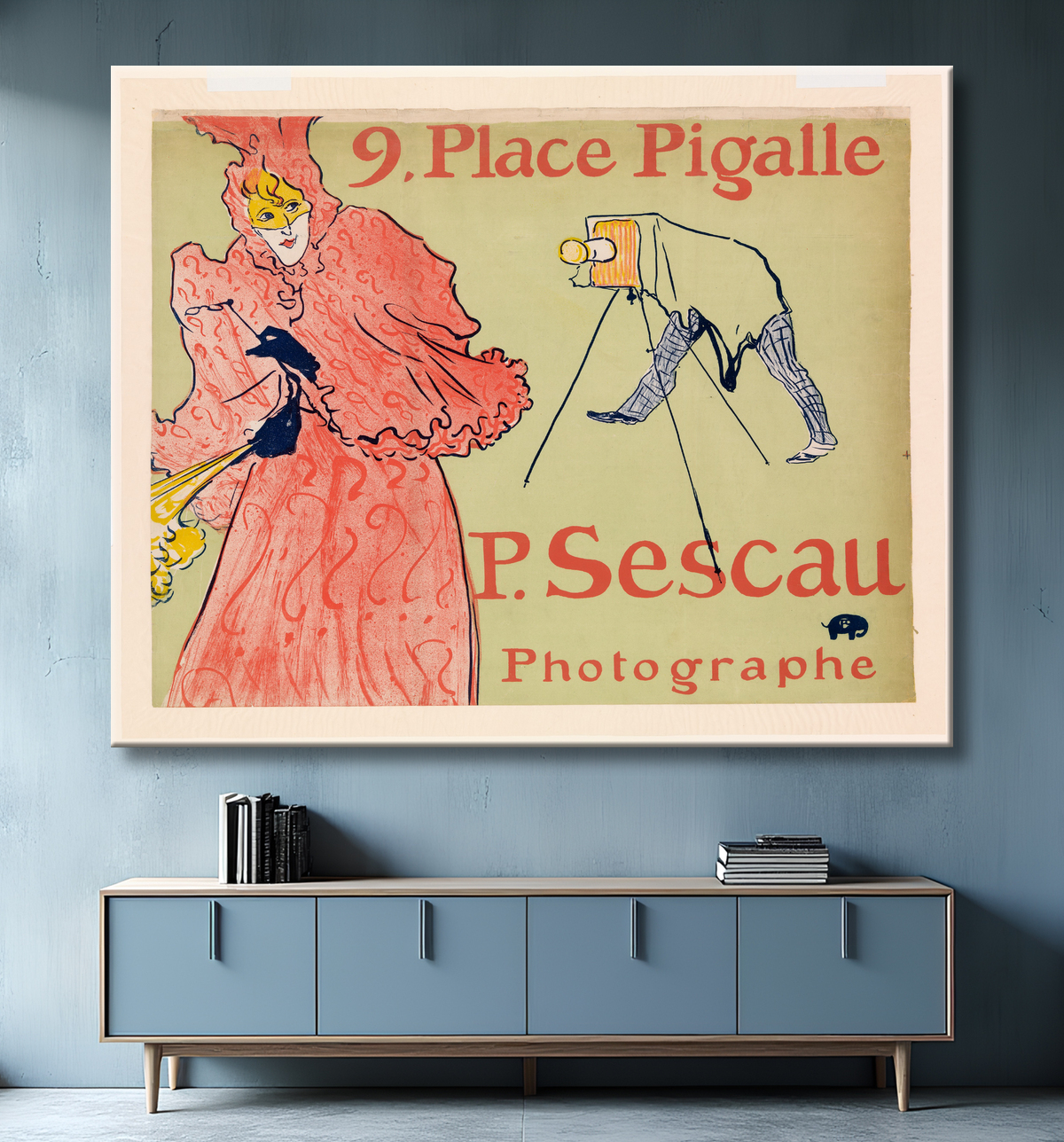 Reproduction The Photographer Sescau (Le Photographe Sescau) de Henri de Toulouse-Lautrec avec decor