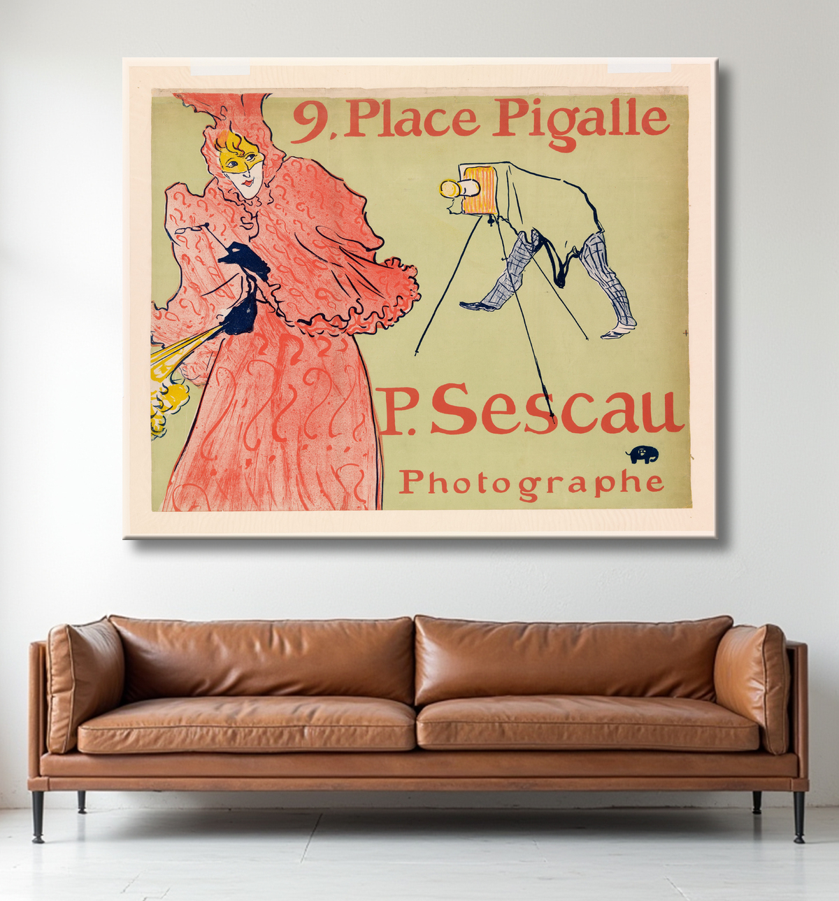 Reproduction The Photographer Sescau (Le Photographe Sescau) de Henri de Toulouse-Lautrec avec decor