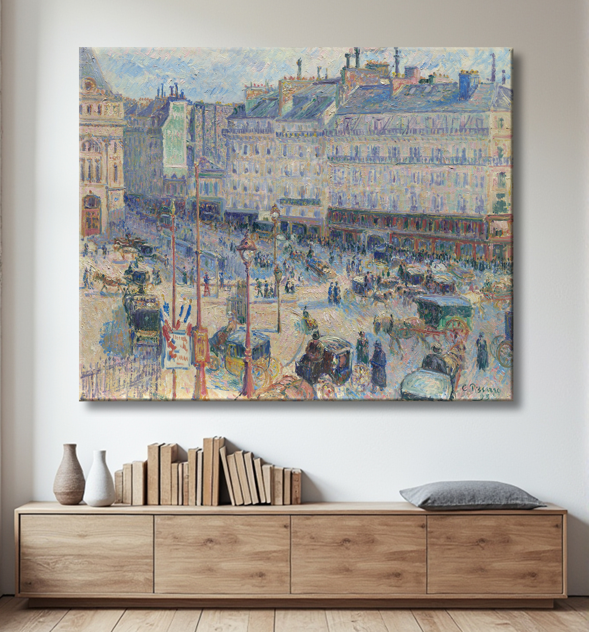 Reproduction The Place du Havre, Paris de Camille Pissarro avec decor