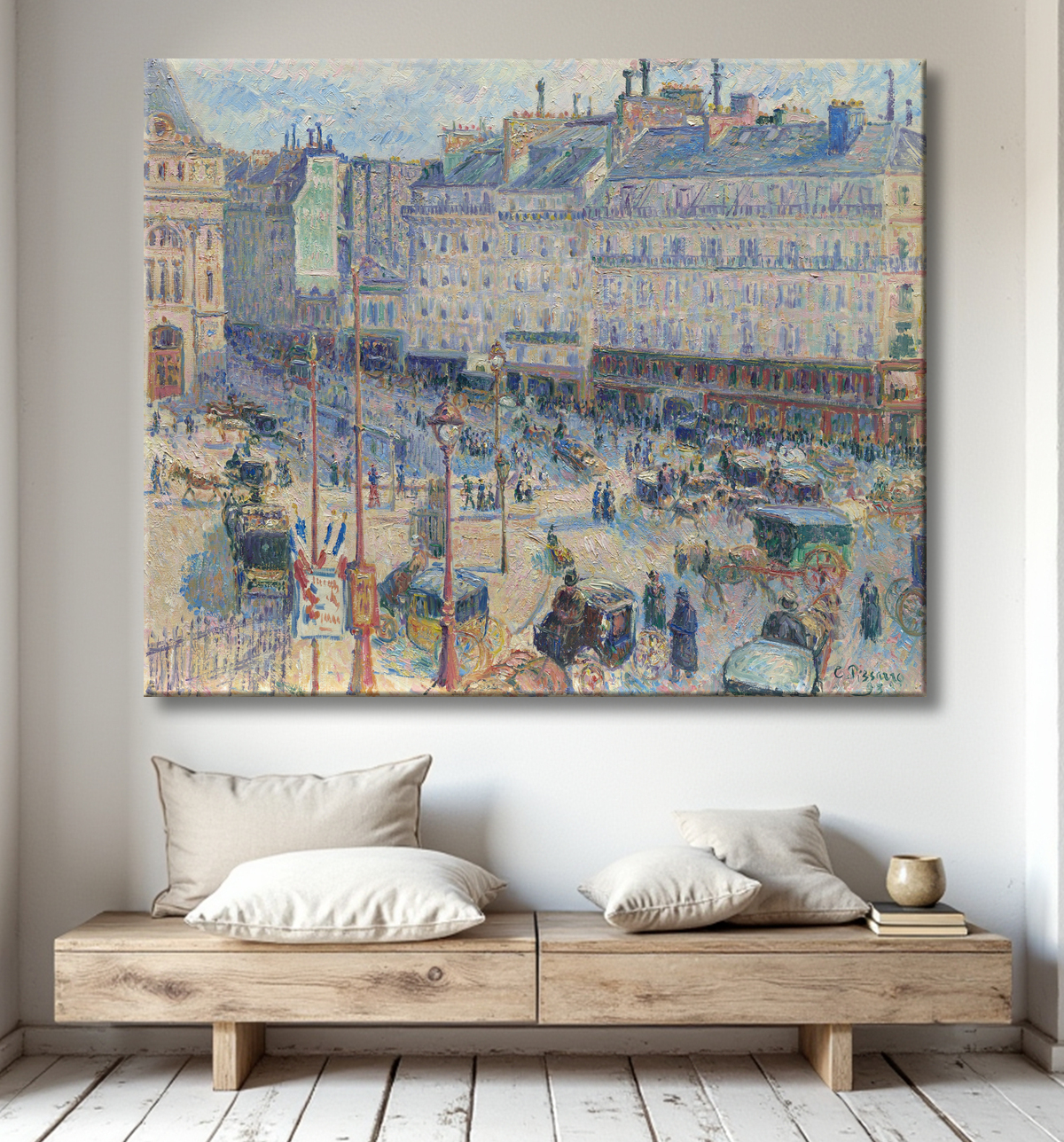Reproduction The Place du Havre, Paris de Camille Pissarro avec decor
