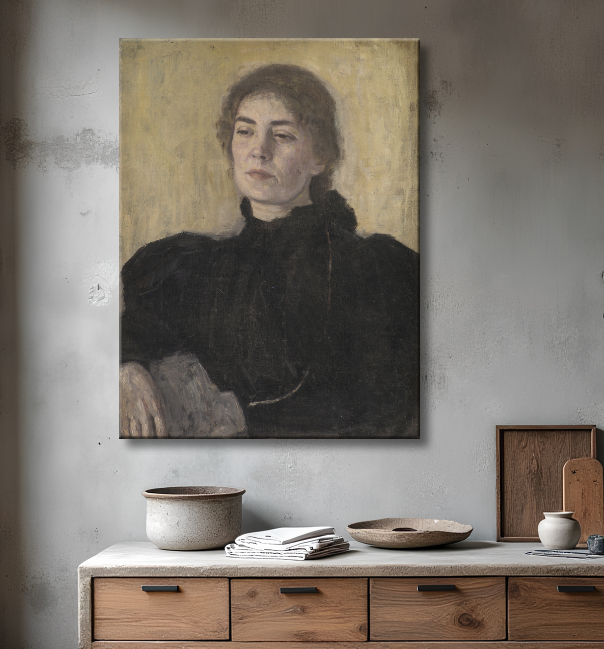 Reproduction Thora Bendix, née Anne Victoria Sundberg de Hammershøi, Vilhelm avec decor