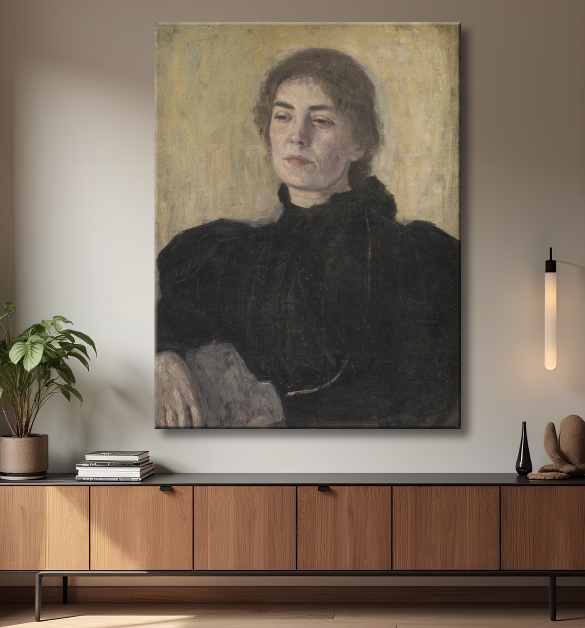 Reproduction Thora Bendix, née Anne Victoria Sundberg de Hammershøi, Vilhelm avec decor