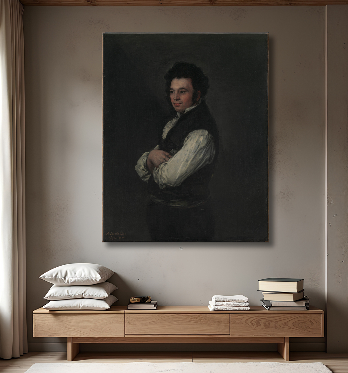 Reproduction Tiburcio Pérez y Cuervo (1785/86–1841), l'architecte de Goya (Francisco de Goya y Lucientes) avec decor