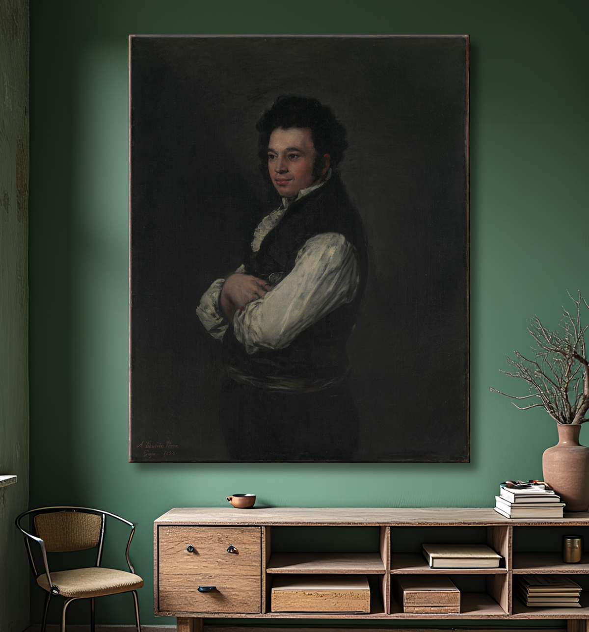 Reproduction Tiburcio Pérez y Cuervo (1785/86–1841), l'architecte de Goya (Francisco de Goya y Lucientes) avec decor