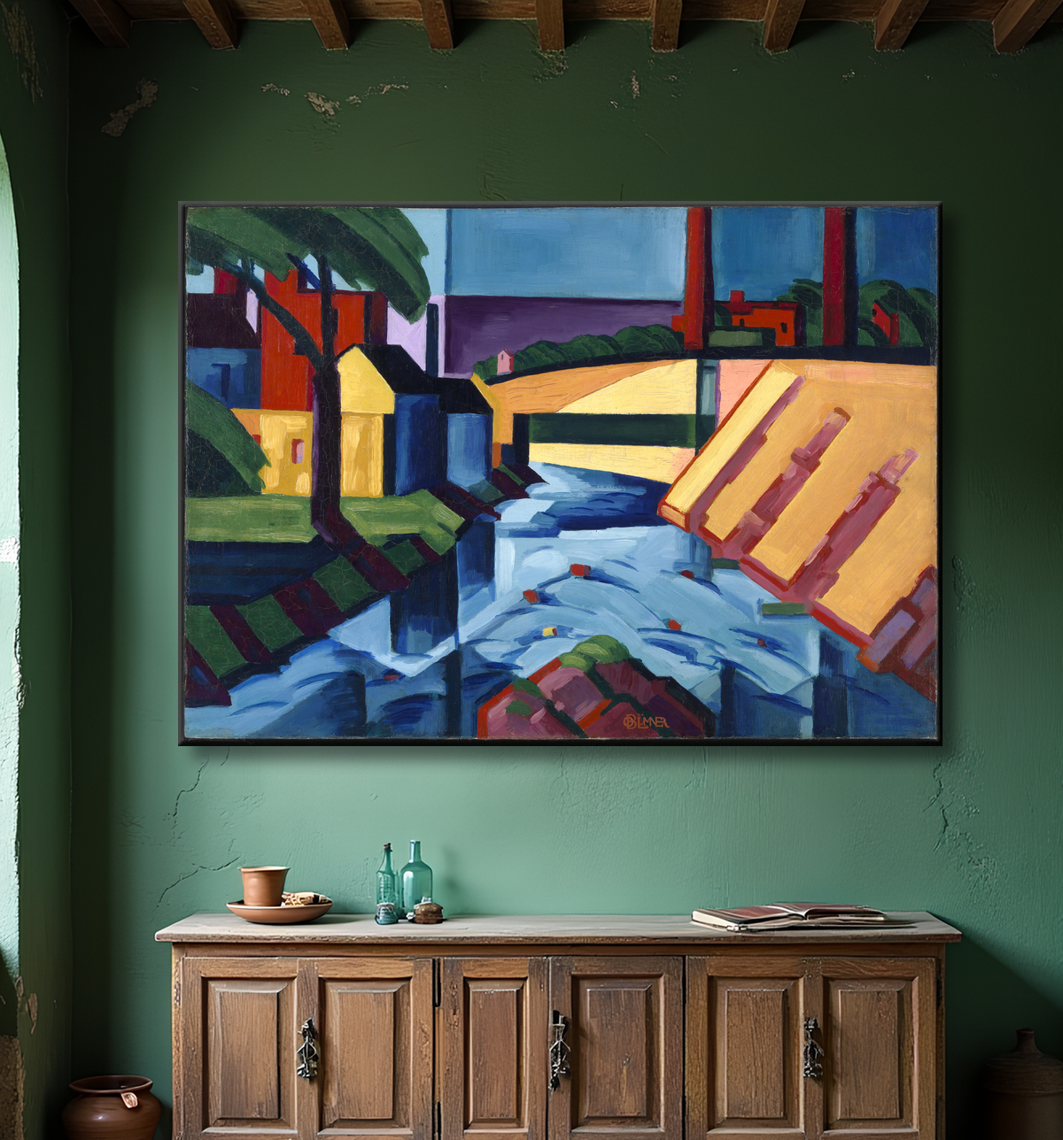 Reproduction Tonalités du soir de Oscar Bluemner, born Prenzlau, Germany 1867-died South Braintree, MA 1938 avec decor