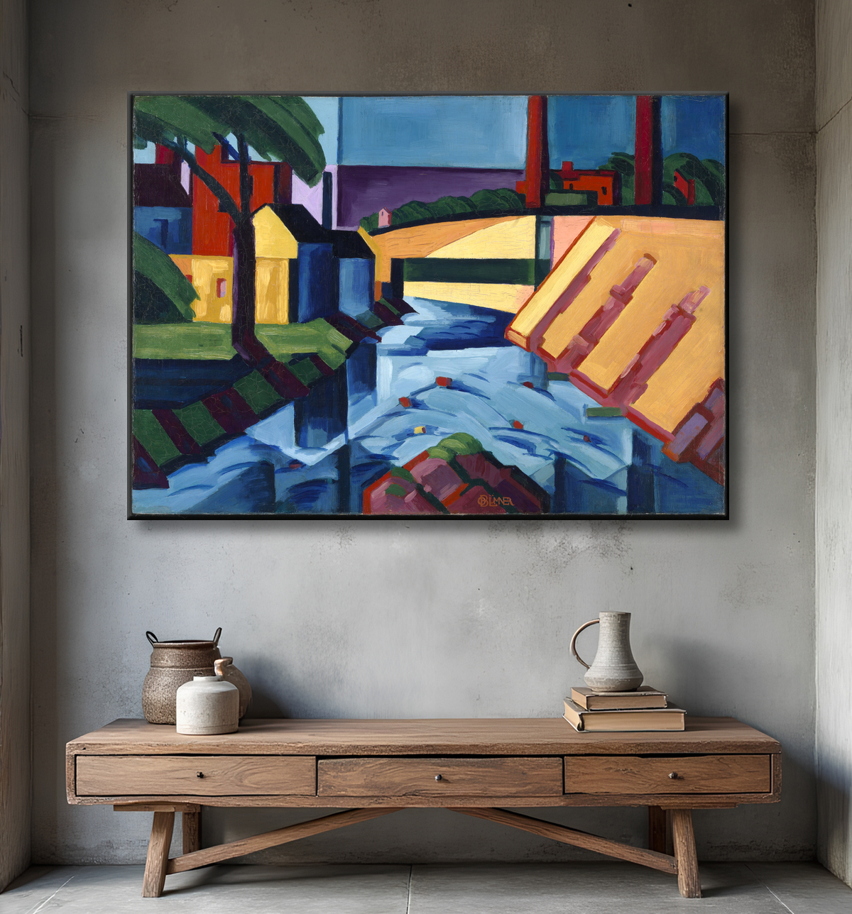Reproduction Tonalités du soir de Oscar Bluemner, born Prenzlau, Germany 1867-died South Braintree, MA 1938 avec decor