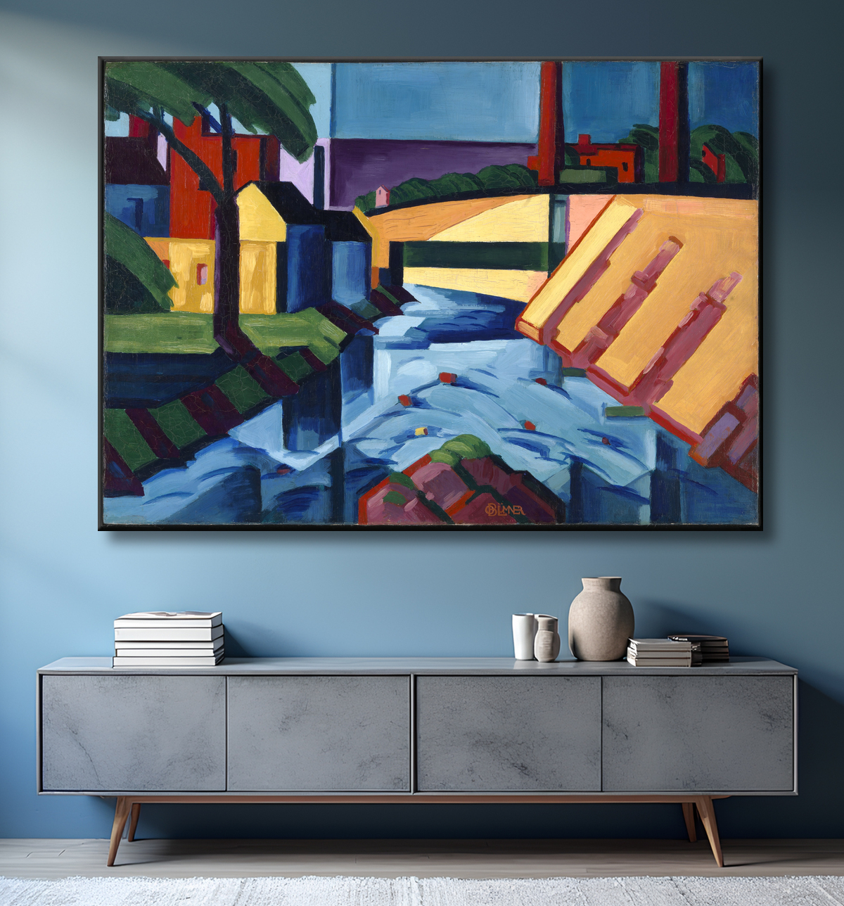 Reproduction Tonalités du soir de Oscar Bluemner, born Prenzlau, Germany 1867-died South Braintree, MA 1938 avec decor