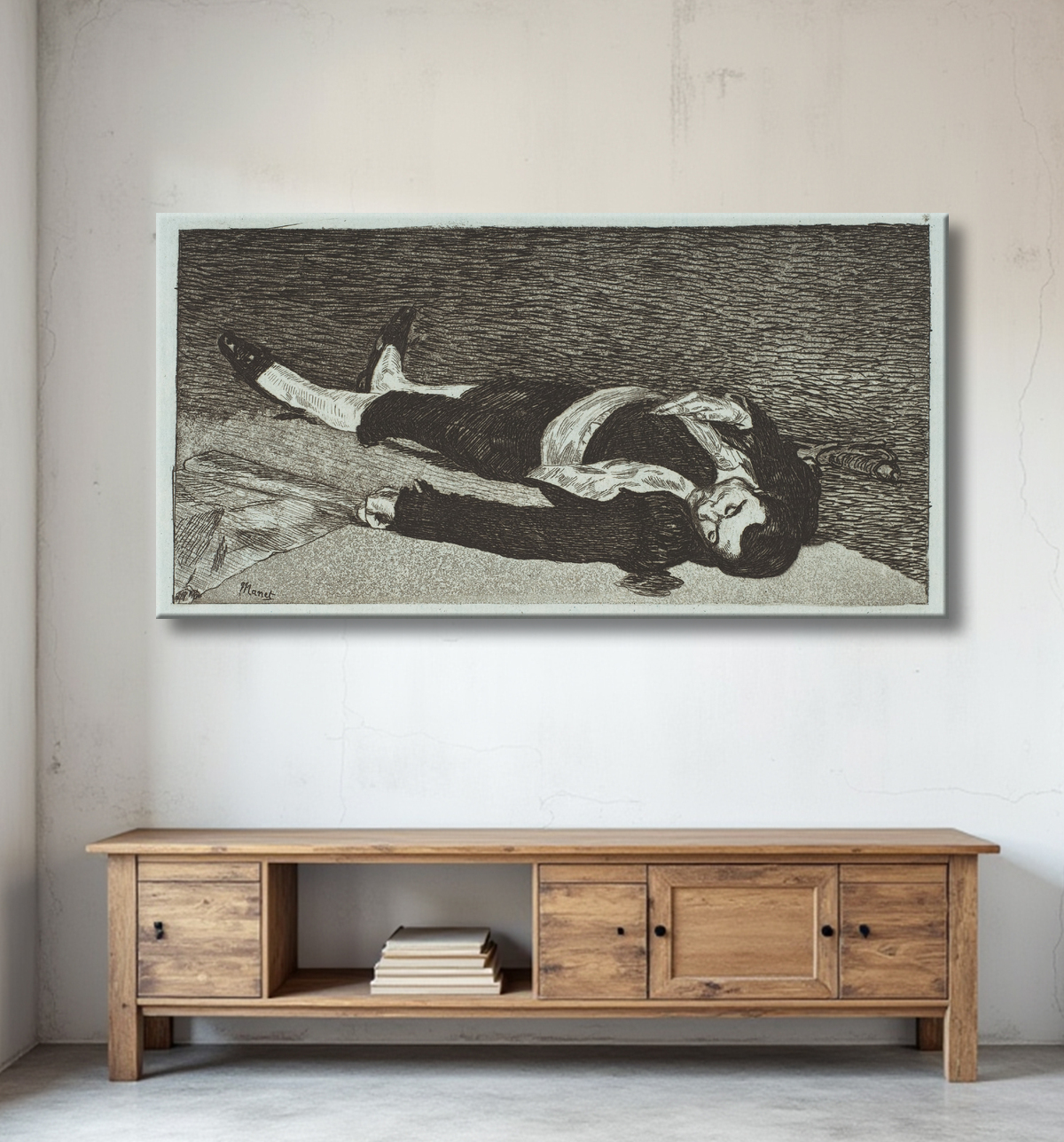Reproduction Toréador mort de Edouard Manet avec decor