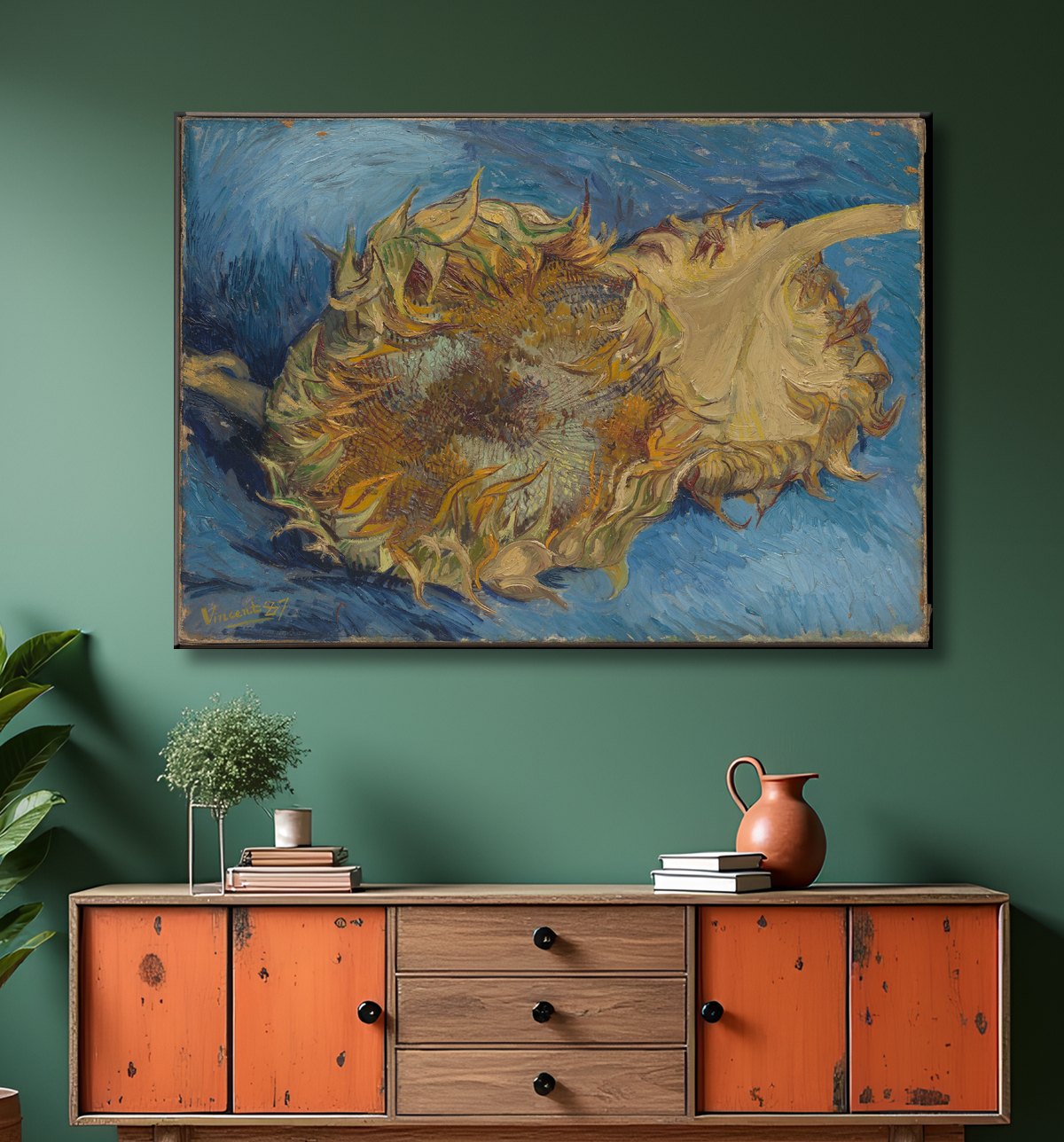 Reproduction Tournesols de Vincent van Gogh avec decor