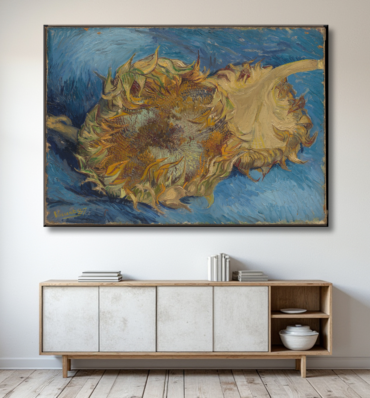 Reproduction Tournesols de Vincent van Gogh avec decor