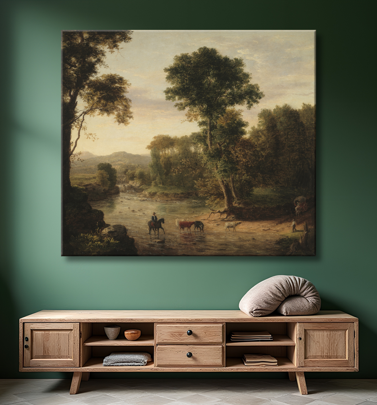 Reproduction Traversée du gué de George Inness avec decor