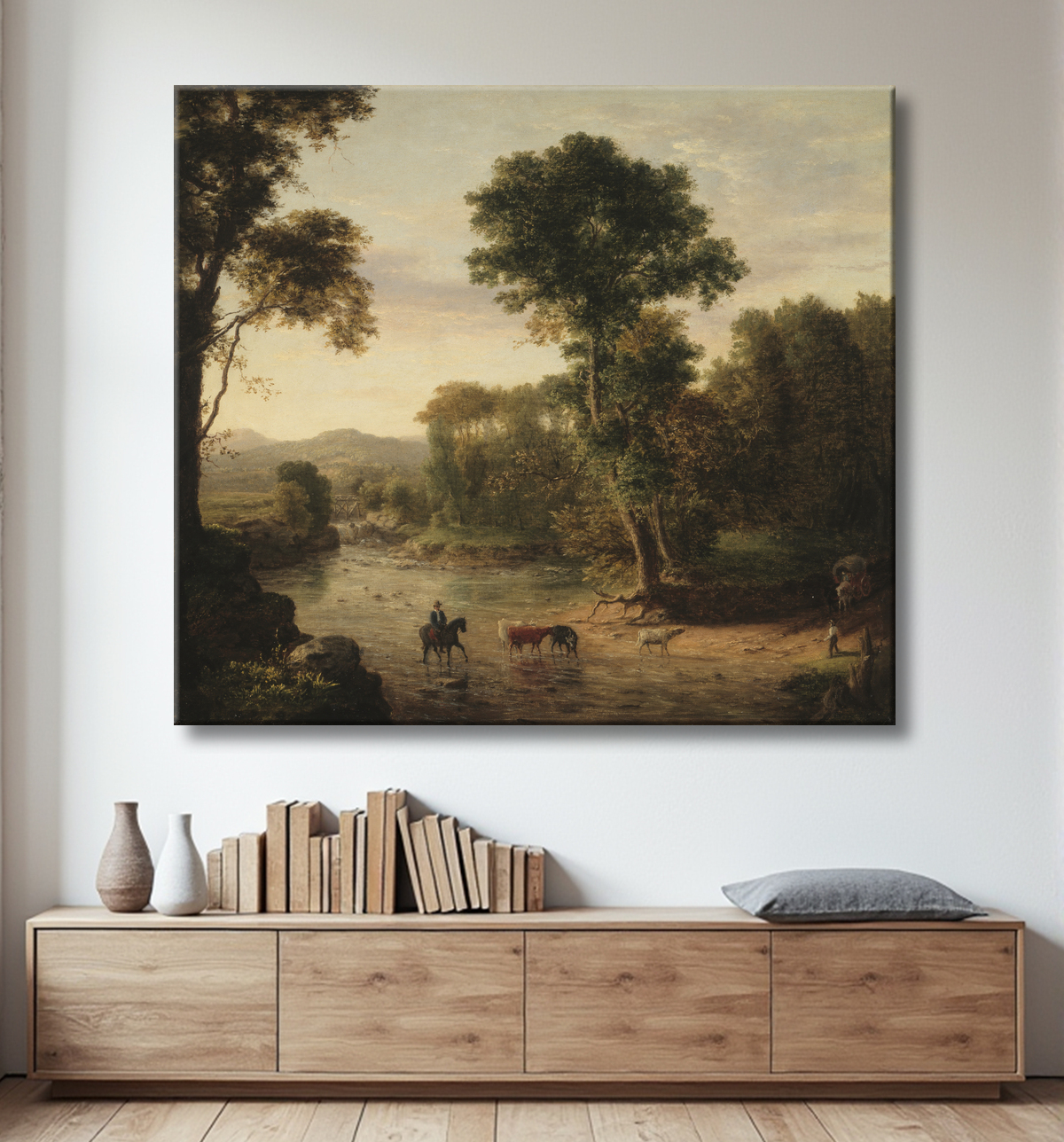 Reproduction Traversée du gué de George Inness avec decor