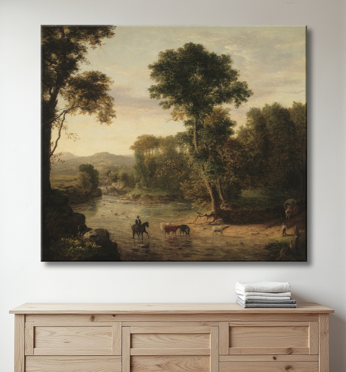 Reproduction Traversée du gué de George Inness avec decor