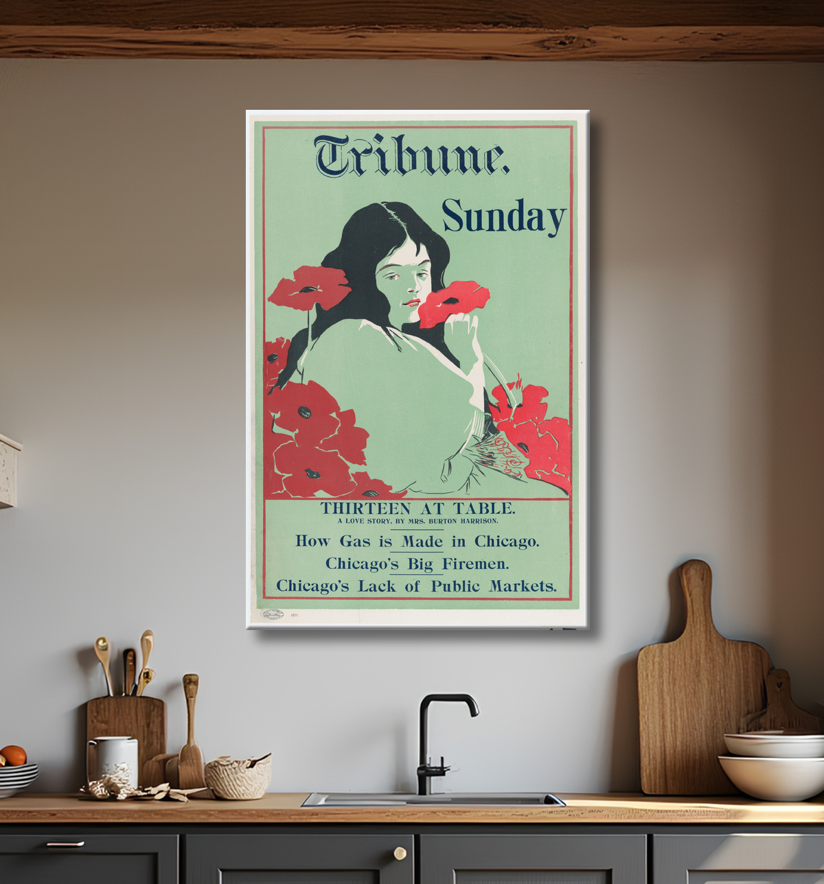 Reproduction Tribune : dimanche de George Reiter Brill avec decor