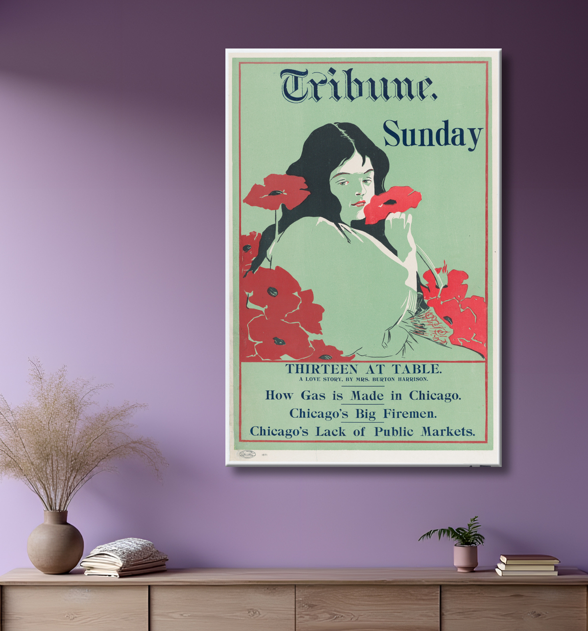 Reproduction Tribune : dimanche de George Reiter Brill avec decor