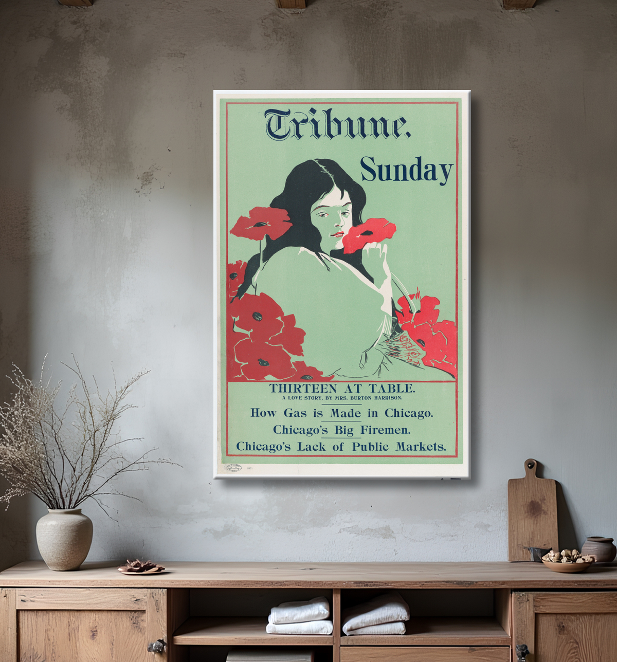 Reproduction Tribune : dimanche de George Reiter Brill avec decor