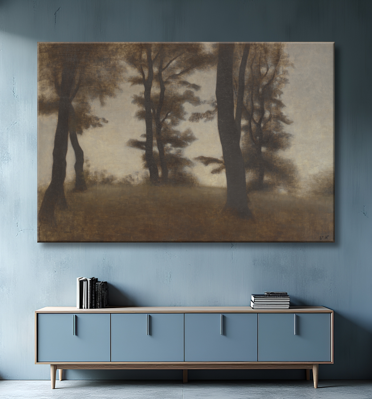 Reproduction Troncs d'arbres. Arresødal près de Frederiksværk, Zélande du Nord de Hammershøi, Vilhelm avec decor