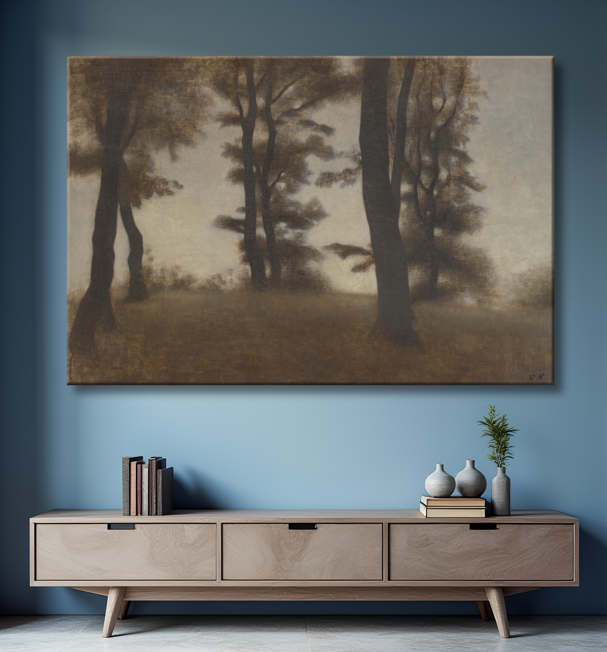 Reproduction Troncs d'arbres. Arresødal près de Frederiksværk, Zélande du Nord de Hammershøi, Vilhelm avec decor