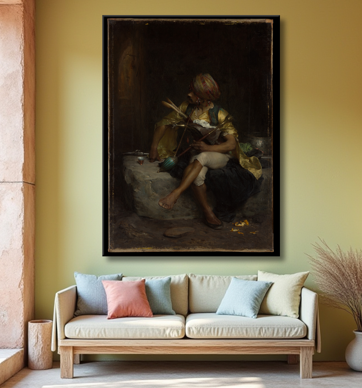 Reproduction Un Bashi-Bazouk de Charles Bargue avec decor