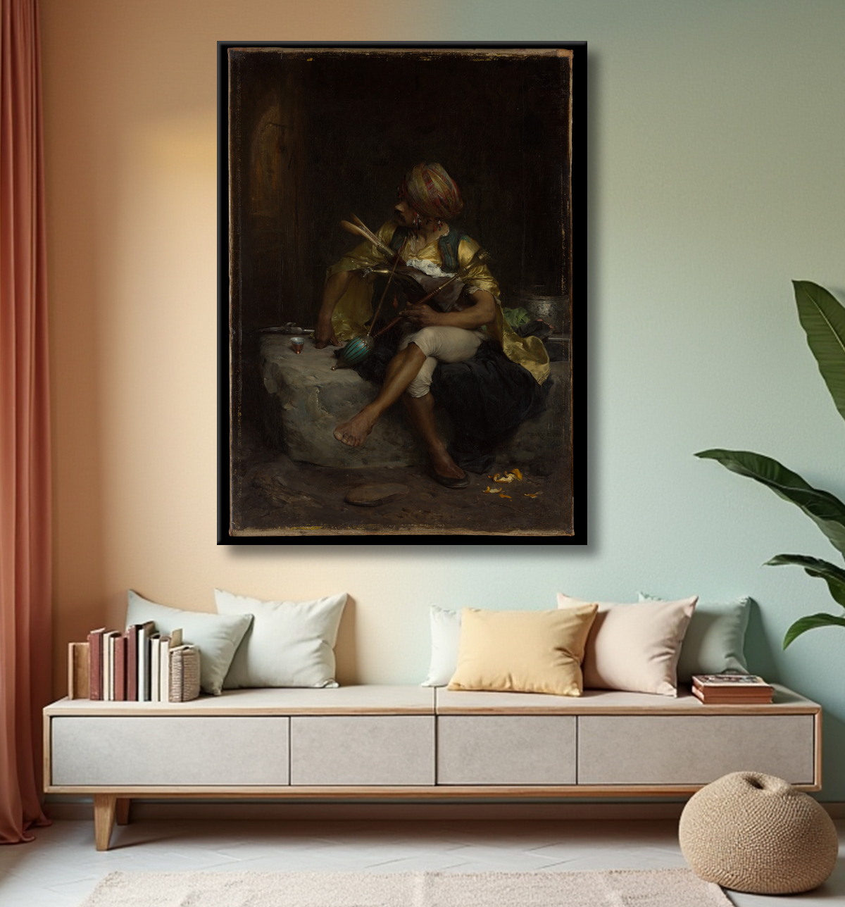 Reproduction Un Bashi-Bazouk de Charles Bargue avec decor