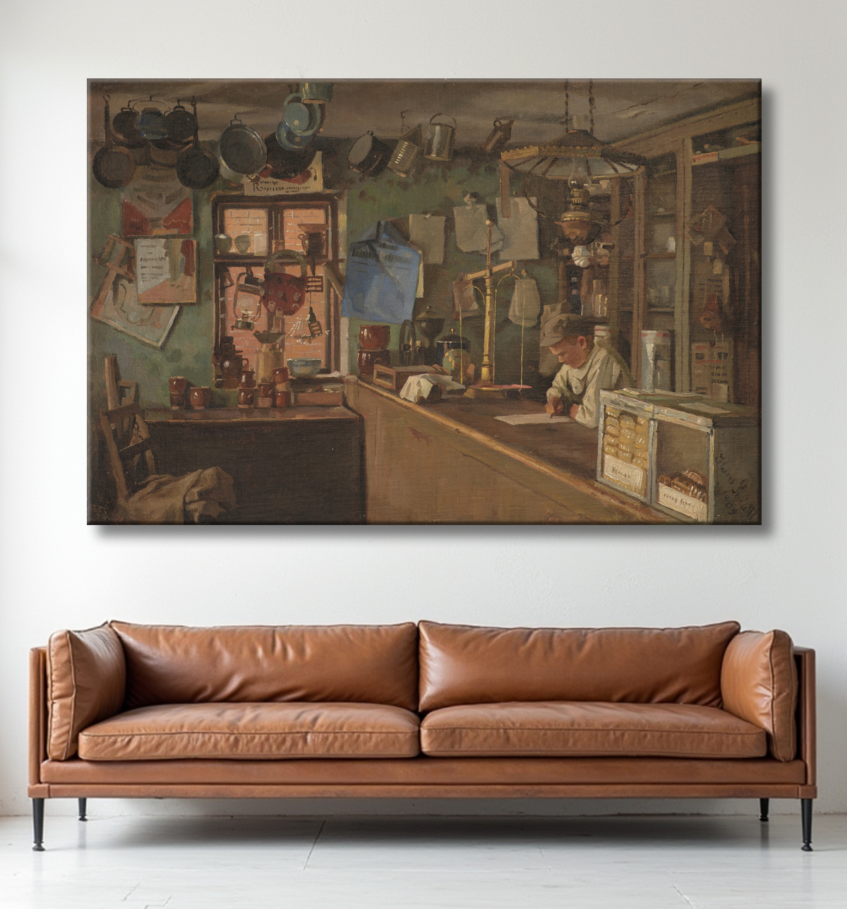 Reproduction Un épicier de campagne de Smidth, Hans avec decor