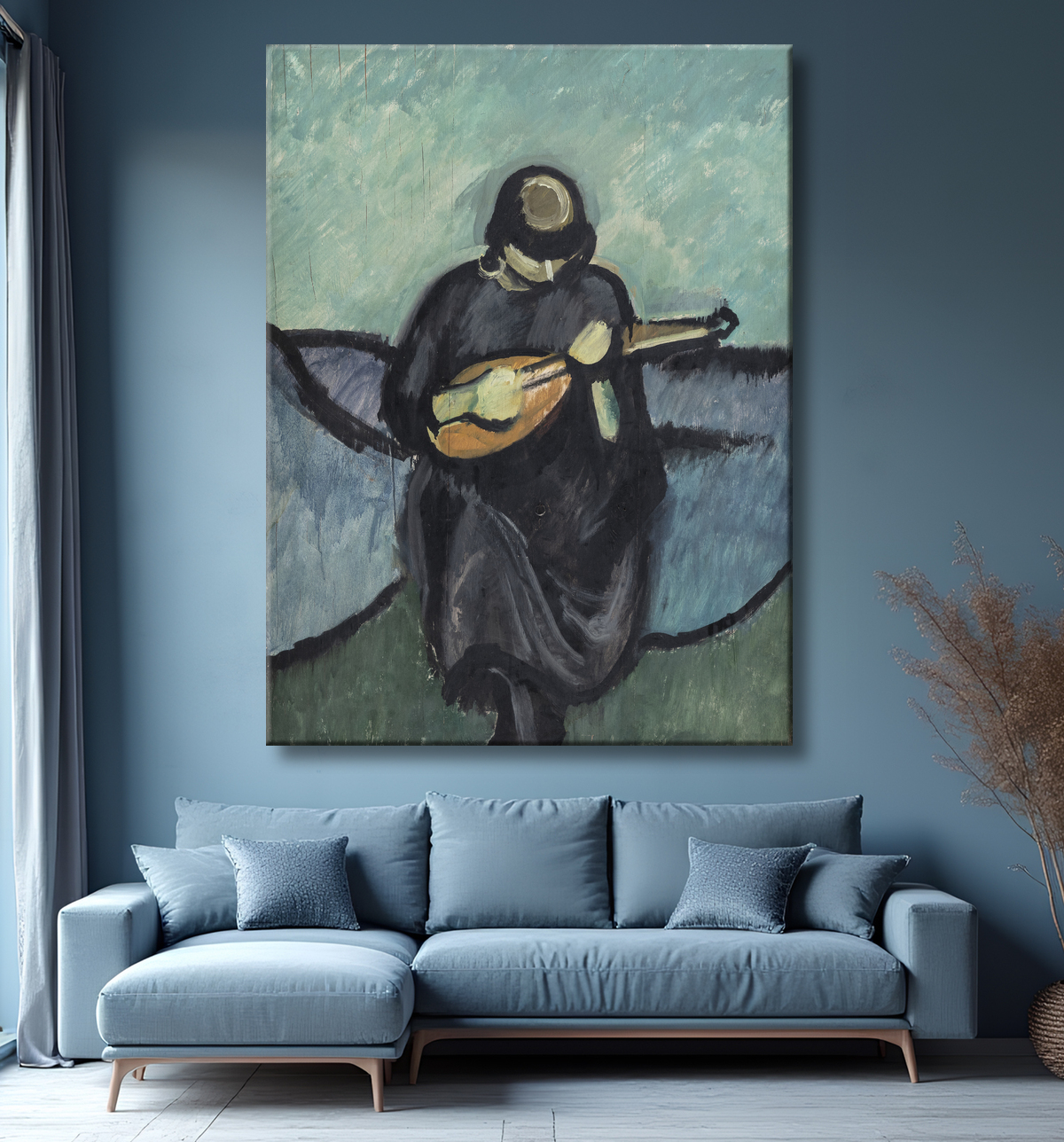 Reproduction Un Mandoliniste de Giersing, Harald avec decor