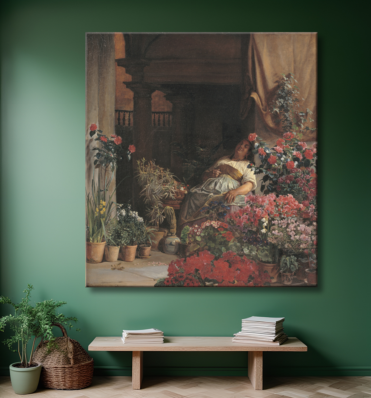 Reproduction Un marchand de fleurs florentin de Zahrtmann, Kristian avec decor