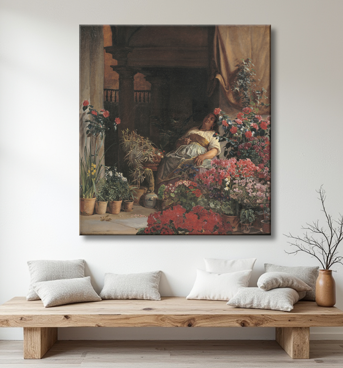 Reproduction Un marchand de fleurs florentin de Zahrtmann, Kristian avec decor