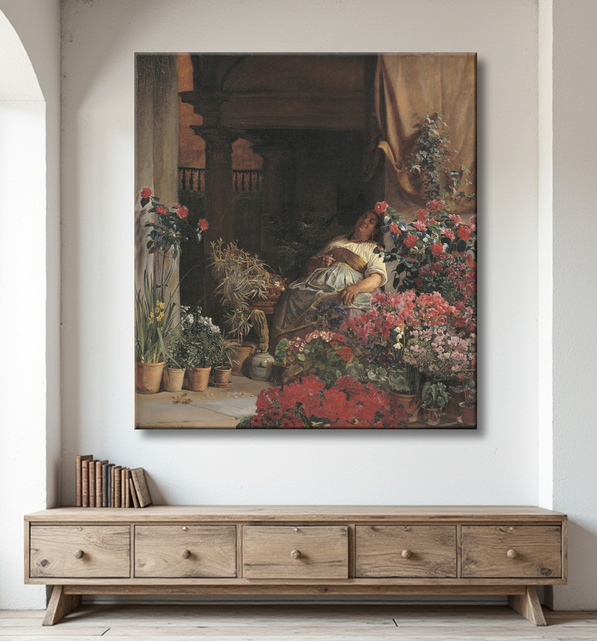 Reproduction Un marchand de fleurs florentin de Zahrtmann, Kristian avec decor