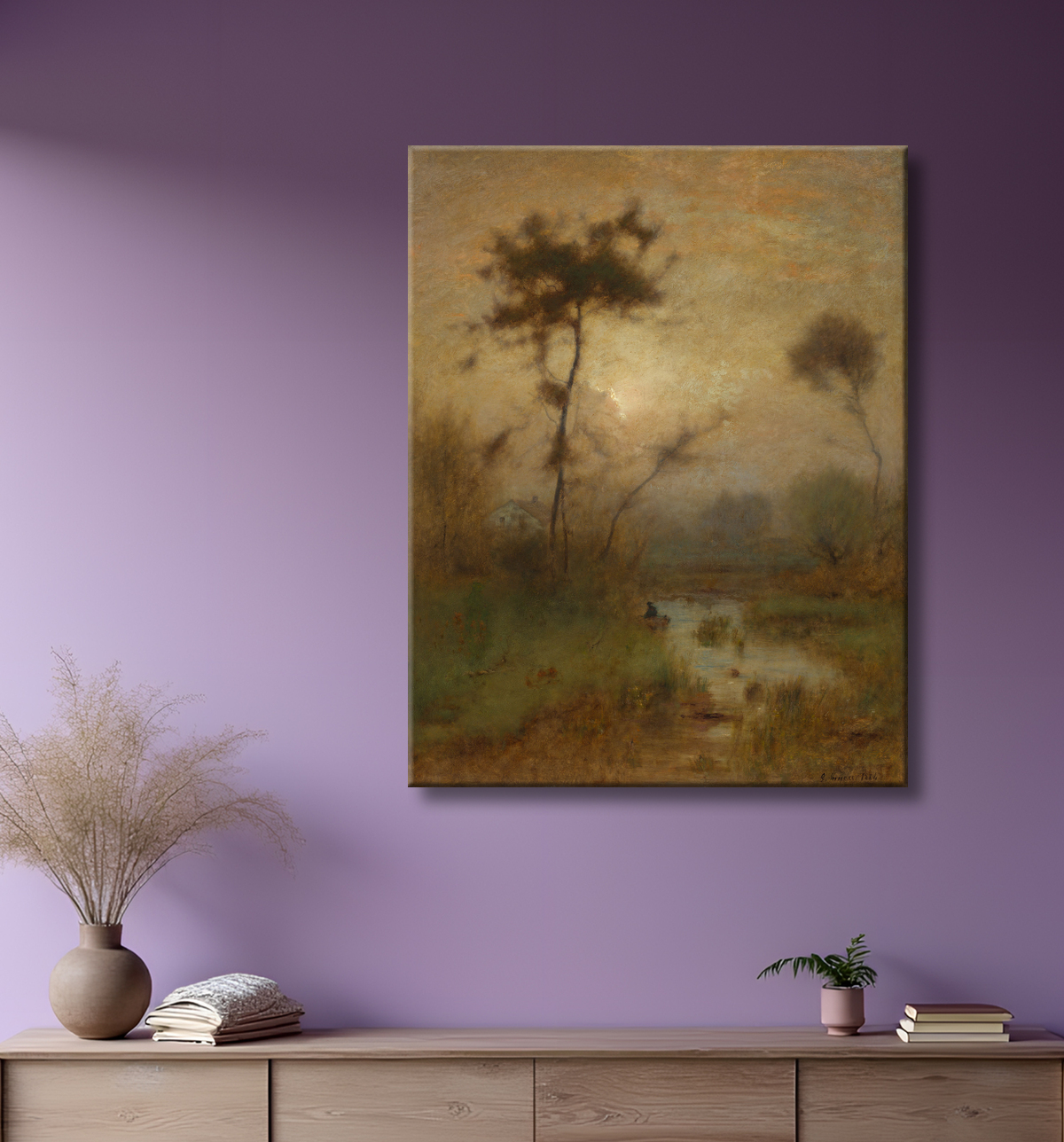 Reproduction Un matin d'argent de George Inness avec decor