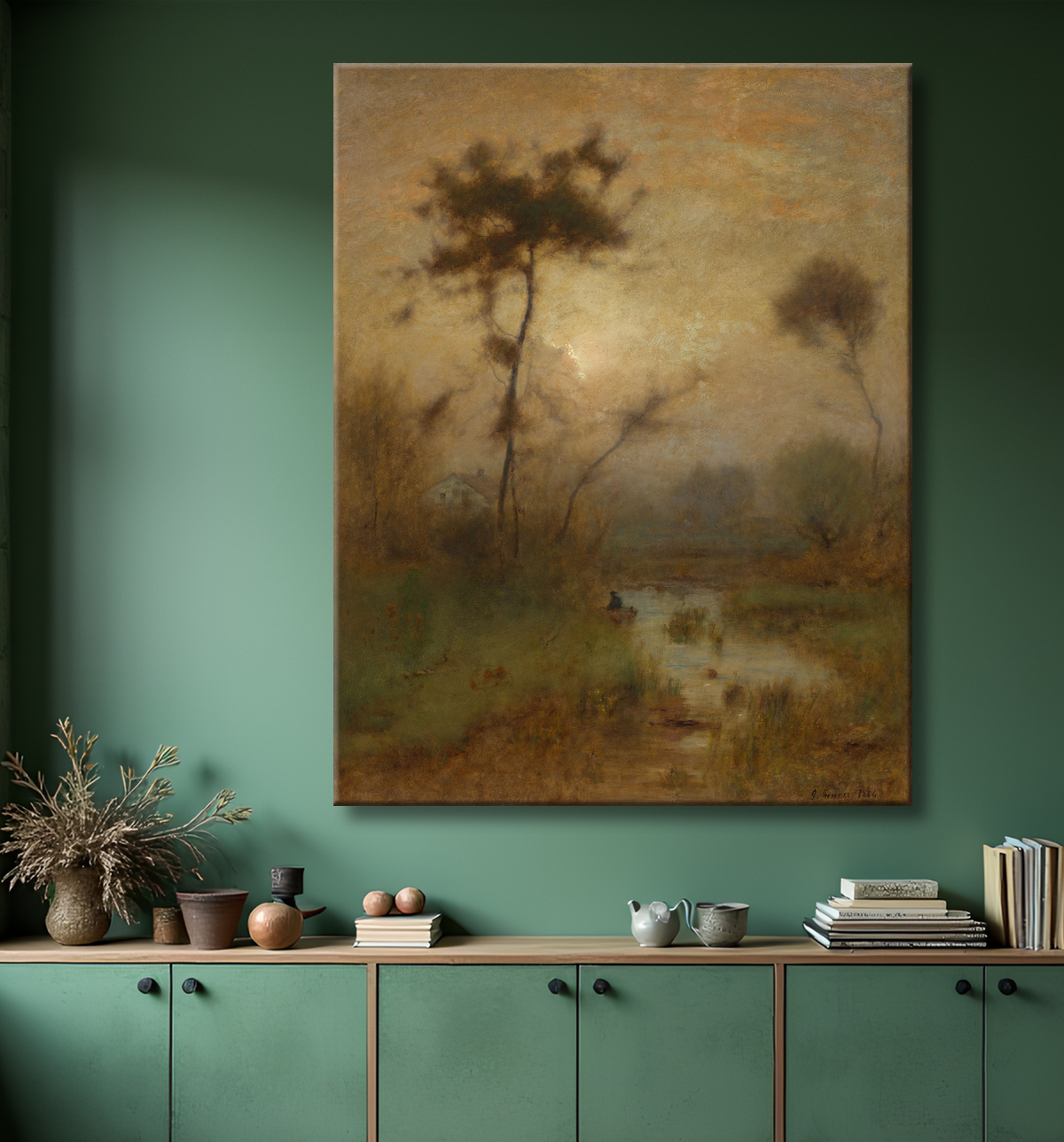 Reproduction Un matin d'argent de George Inness avec decor