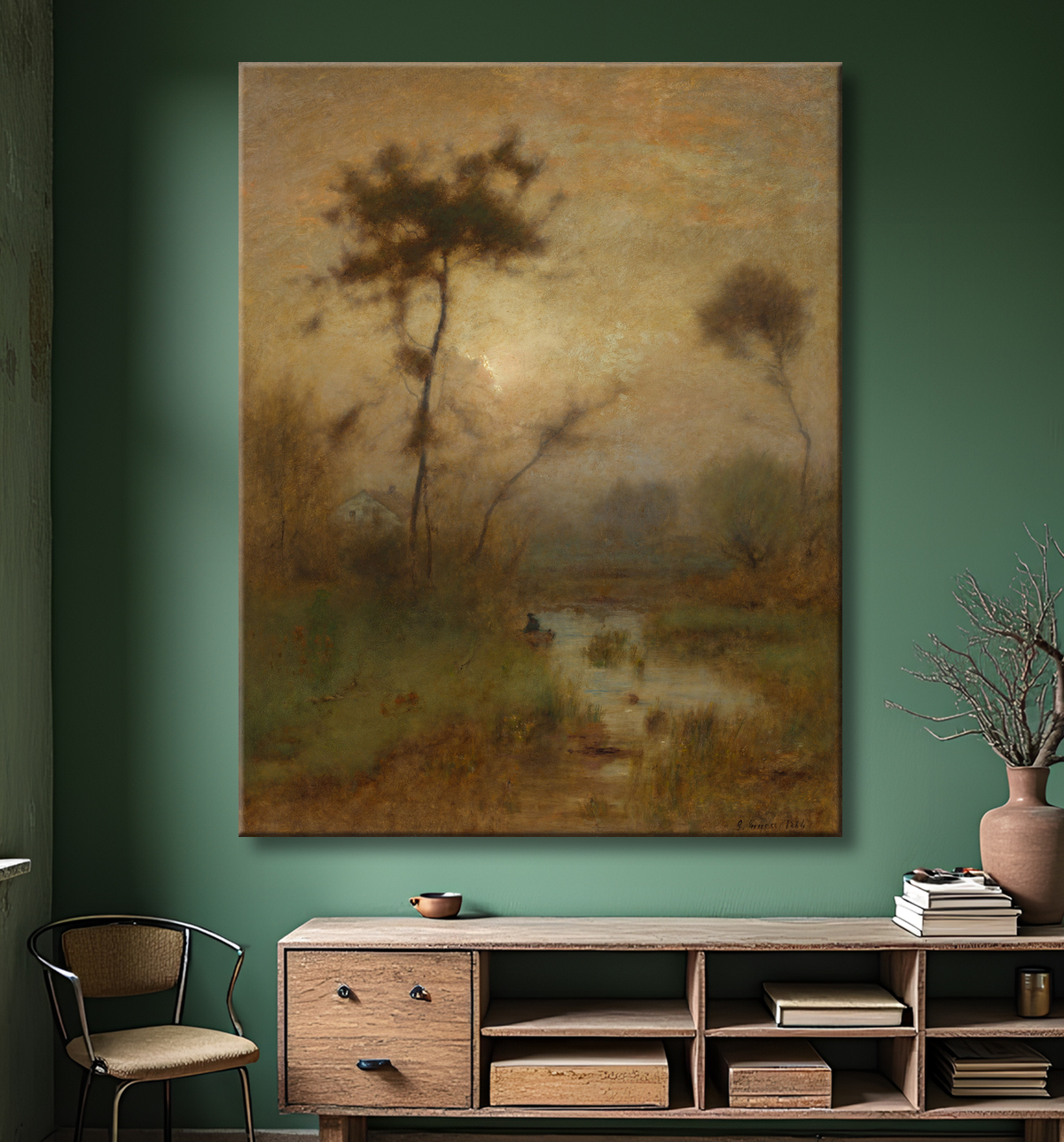 Reproduction Un matin d'argent de George Inness avec decor