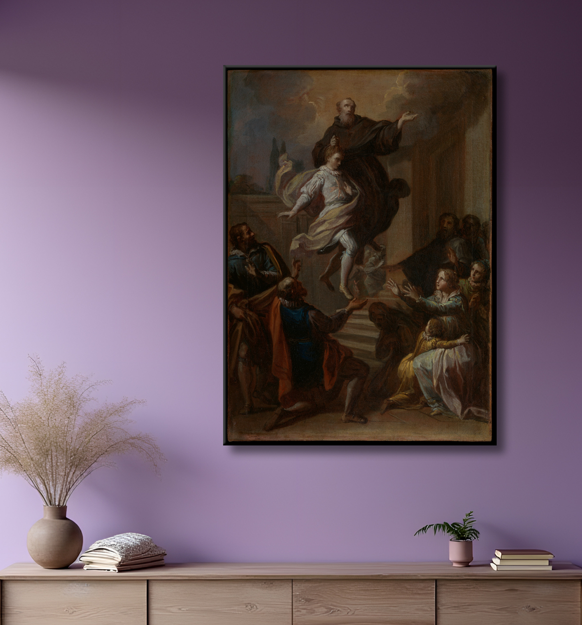 Reproduction Un miracle de saint Joseph de Cupertino (1603-1663) de Placido Costanzi avec decor