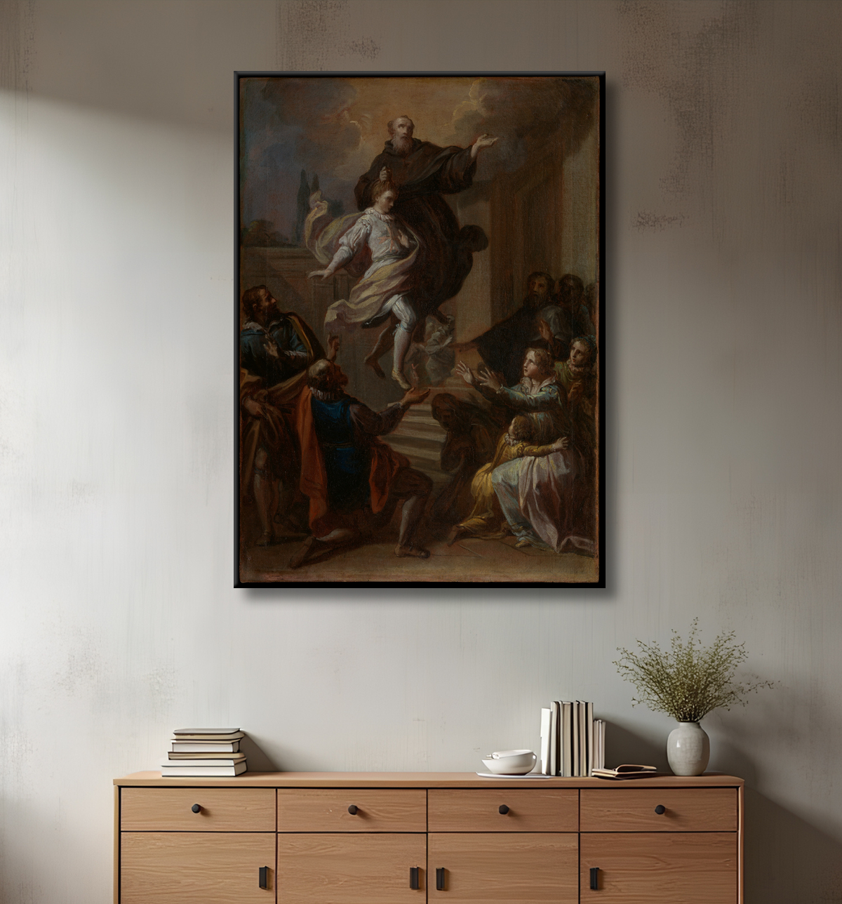 Reproduction Un miracle de saint Joseph de Cupertino (1603-1663) de Placido Costanzi avec decor