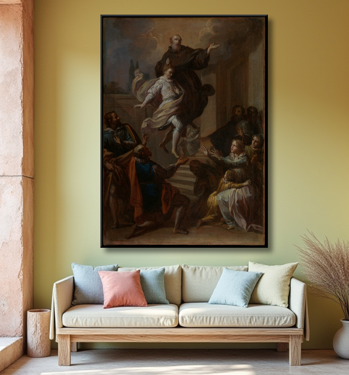 Reproduction Un miracle de saint Joseph de Cupertino (1603-1663) de Placido Costanzi avec decor