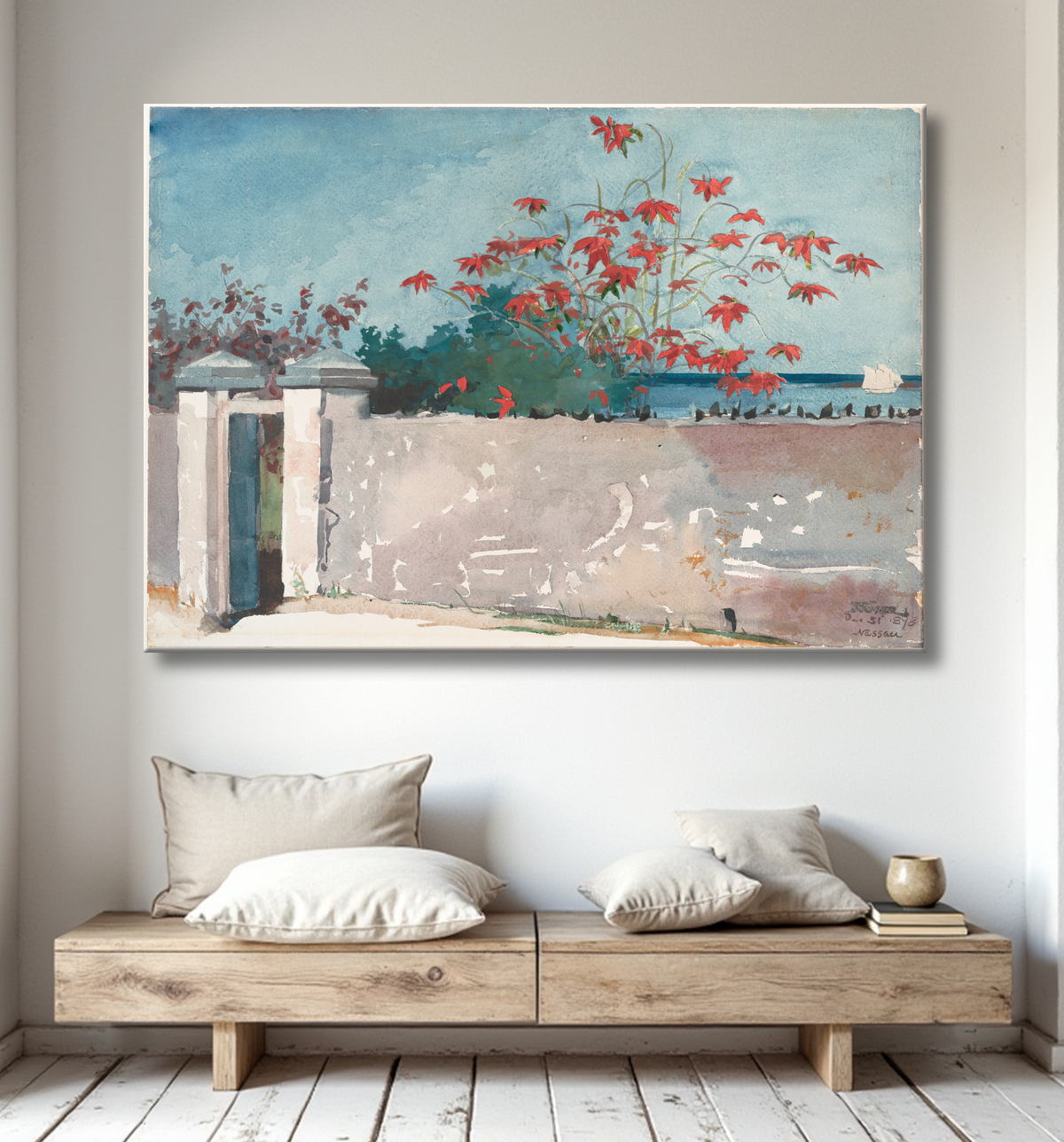 Reproduction Un mur, Nassau de Winslow Homer avec decor