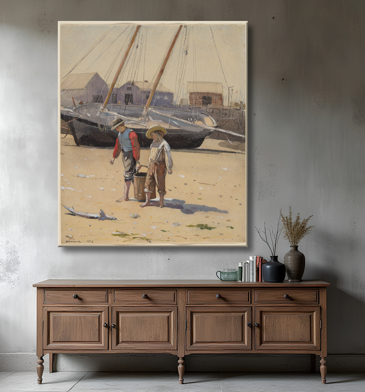 Reproduction Un panier de palourdes de Winslow Homer avec decor