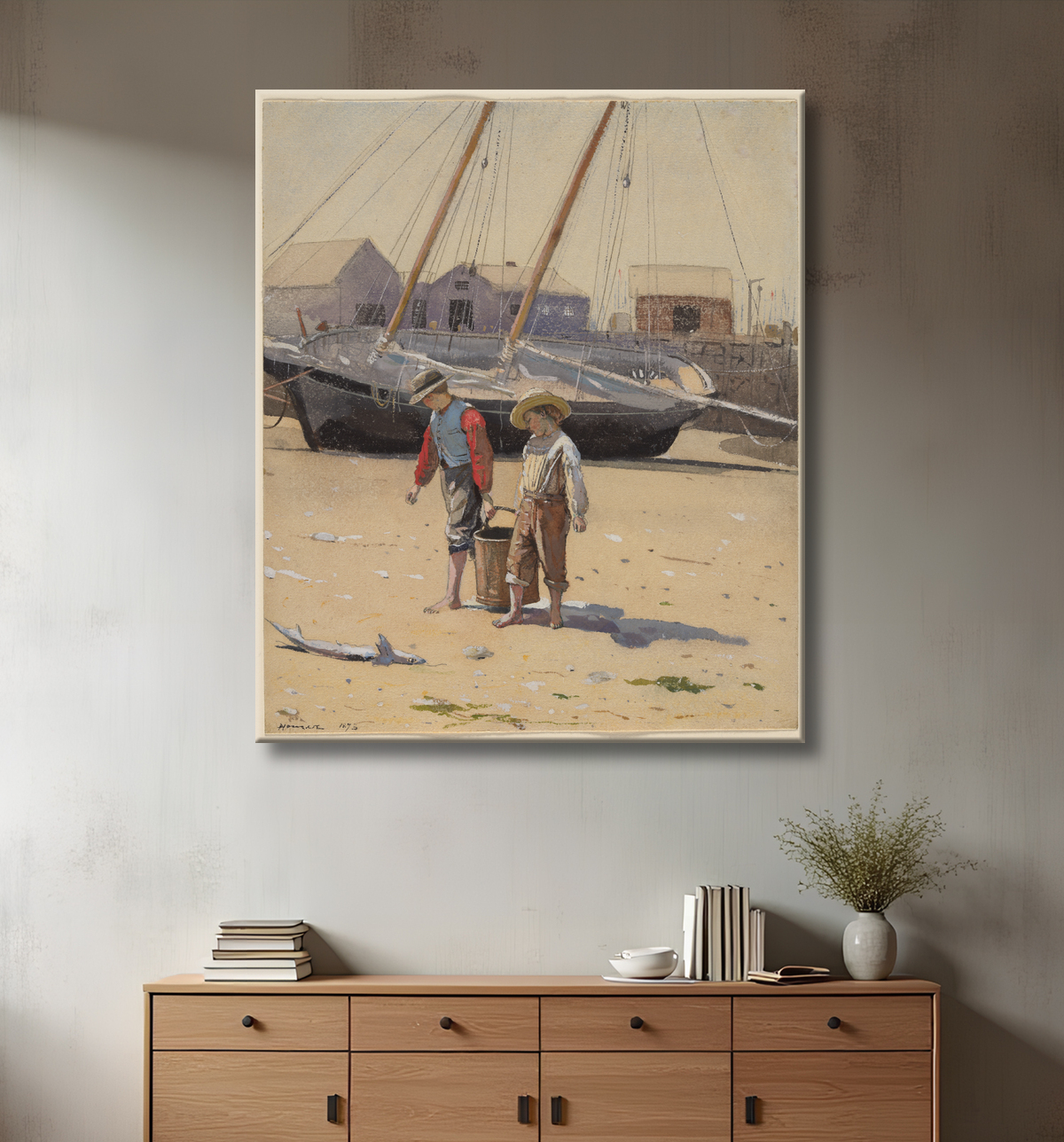 Reproduction Un panier de palourdes de Winslow Homer avec decor