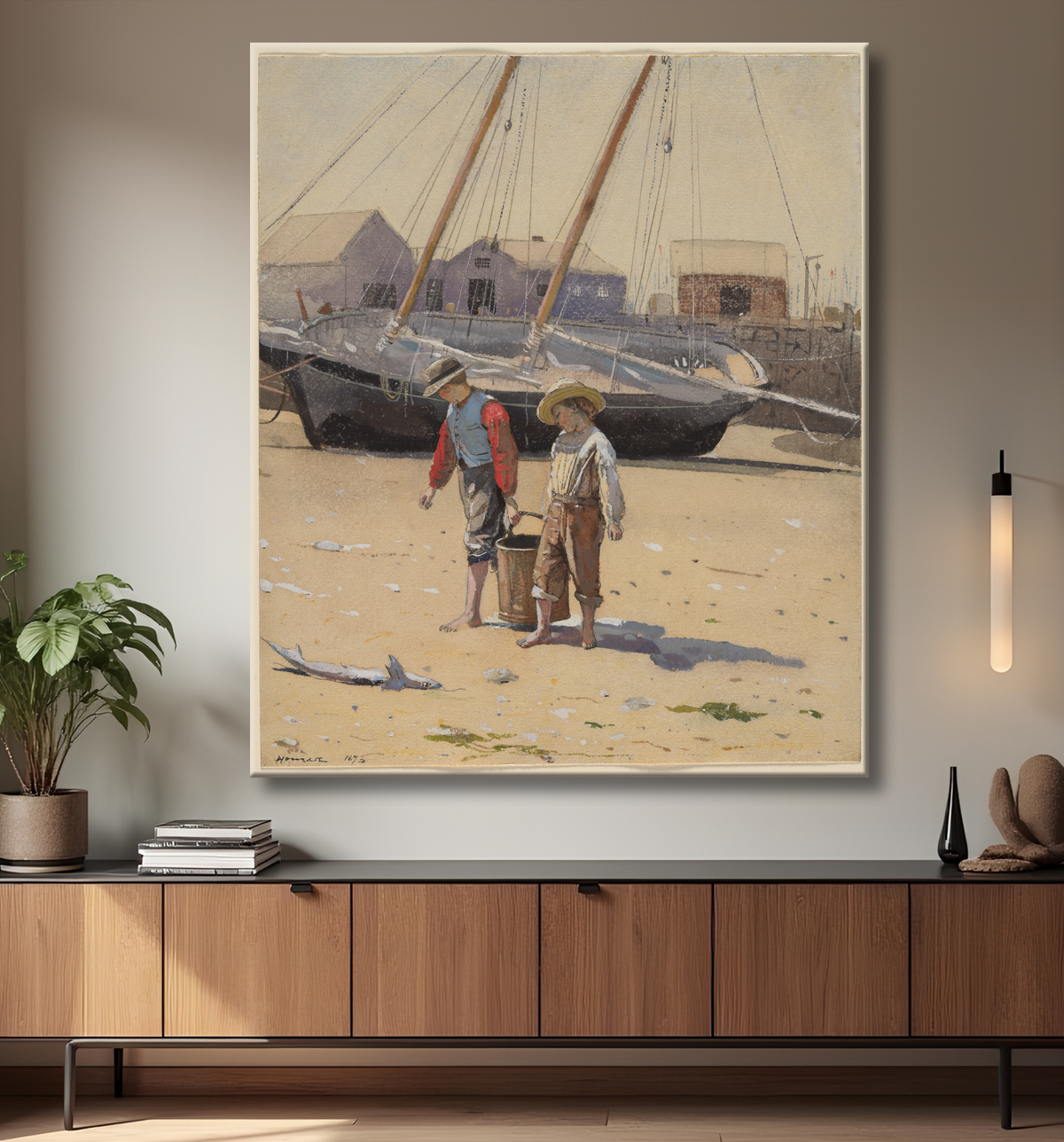 Reproduction Un panier de palourdes de Winslow Homer avec decor