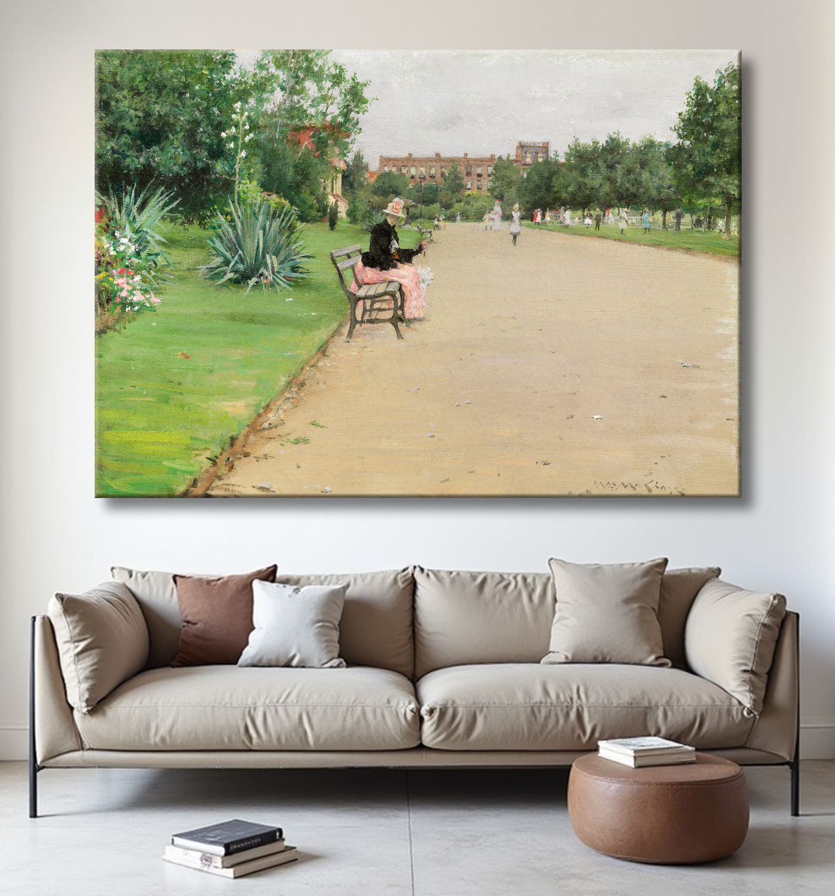 Reproduction Un parc municipal de William Merritt Chase avec decor