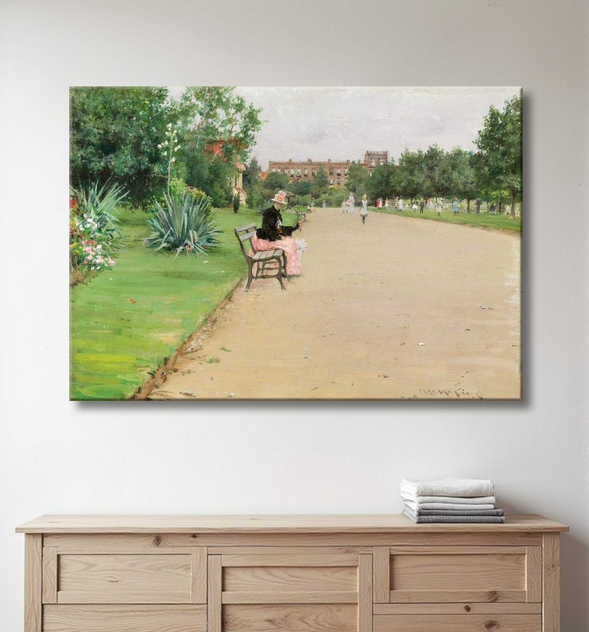 Reproduction Un parc municipal de William Merritt Chase avec decor