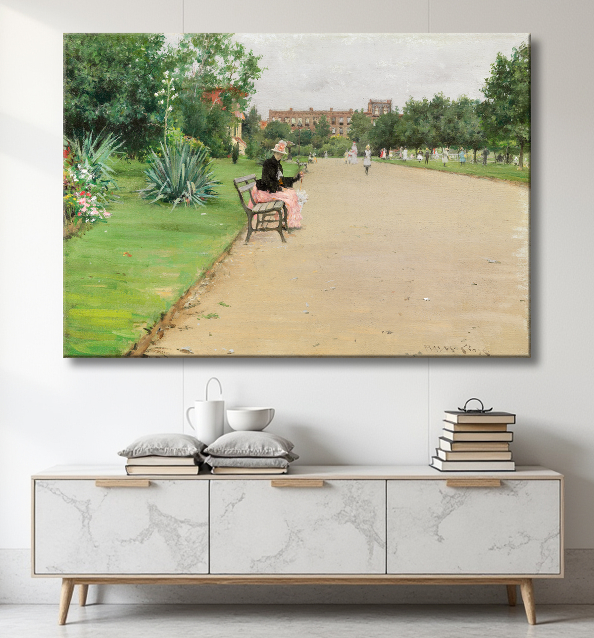 Reproduction Un parc municipal de William Merritt Chase avec decor