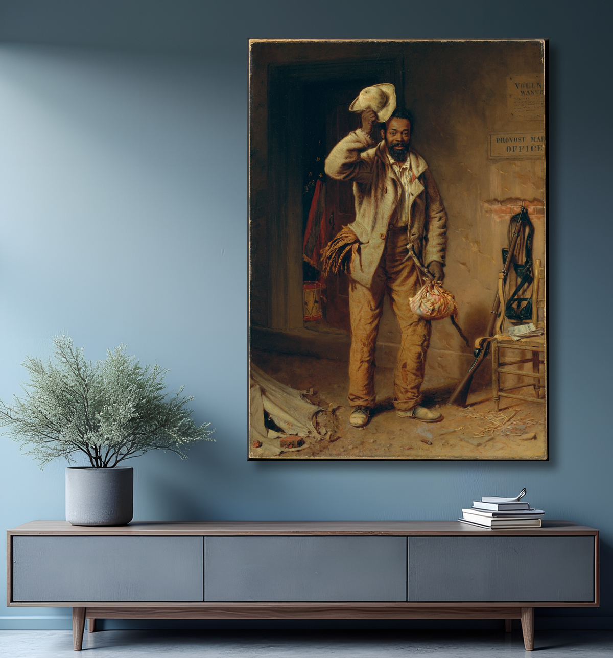 Reproduction Un peu d'histoire de la guerre : la contrebande de Thomas Waterman Wood avec decor