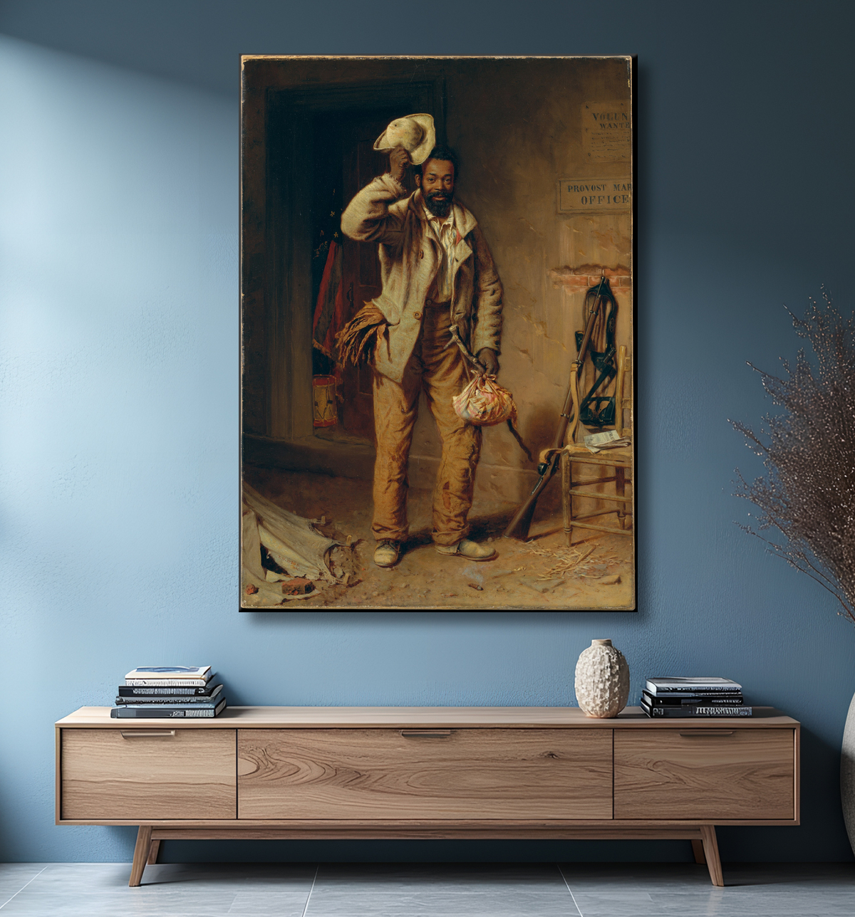 Reproduction Un peu d'histoire de la guerre : la contrebande de Thomas Waterman Wood avec decor